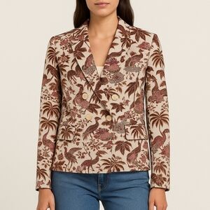 Maison Scotch By Scotch and Soda Cotton Blend Floral Blazer